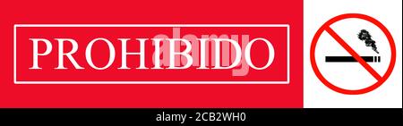 Non fumatori (PROIBIDO FUMAR) segno banner rosso progettato come una sigaretta con divieto di fumare simbolo Foto Stock