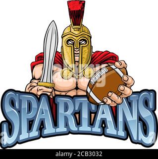 Spartan Trojan Football Americano mascotte sportive Illustrazione Vettoriale