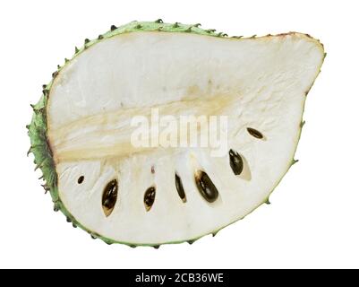 Frutto soursop isolato su sfondo bianco Foto Stock