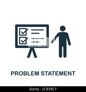 Icona Problem Statement. Elemento semplice della raccolta di tecnologie aziendali. Icona di indicazione del problema compilata per modelli, infografiche e altro ancora Illustrazione Vettoriale