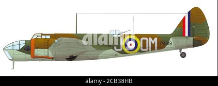 Bristol Blenheim Mk IV (P4919, OM○J) del No. 107 Squadron RAF, maggio 1940 Foto Stock