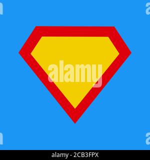 Icona vettoriale supereroe, logo moderno e piatto. Scudo Superman Illustrazione Vettoriale