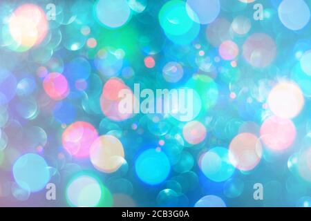 Luci di Natale e Capodanno sfondo. Bokeh multicolore sfocato Foto Stock
