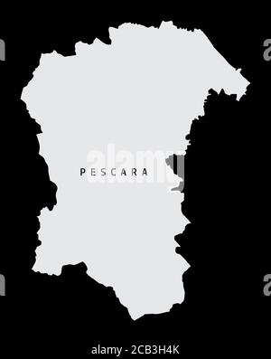 Mappa della provincia di Pescara Illustrazione Vettoriale