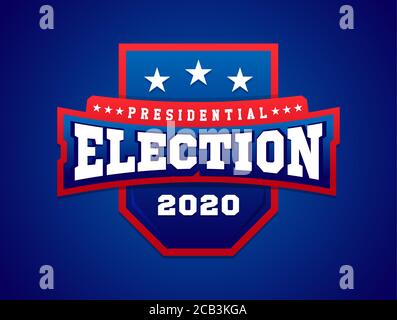 Banner con illustrazione vettoriale con schermo. Bandiera americana. Elezioni presidenziali nel 2020. Illustrazione Vettoriale