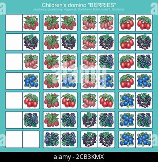 I bambini dominano. Immagini con frutta. Illustrazione Vettoriale