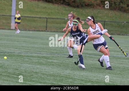 Il Field Hockey è uno sport pieno di azione. Foto Stock