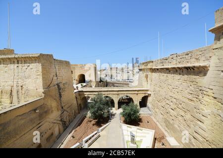 Malta al museo della guerra di Birgu, Malta. Foto Stock