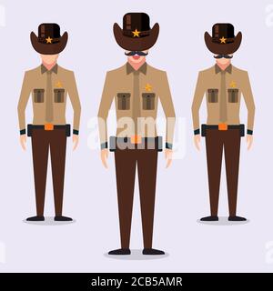sheriff ha isolato l'illustrazione vettoriale in stile piatto Illustrazione Vettoriale