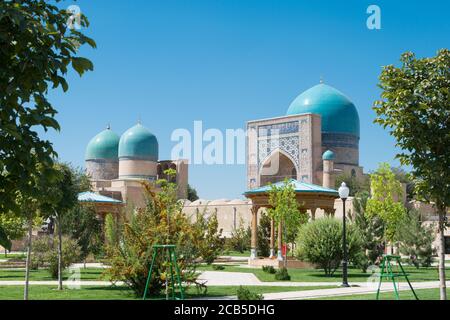 Shakhrisabz, Uzbekistan - Moschea di Kok-Gumbaz al complesso Dorut Tilavat a Shakhrisabz, Uzbekistan. E' parte del Sito Patrimonio Mondiale dell'Umanita'. Foto Stock