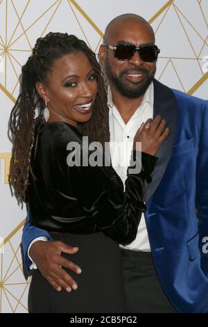 LOS ANGELES - SET 21: Shanola Hampton, Daren Dukes al Showtime Emmy Eve Party al San Vicente Bungalows il 21 Settembre 2019 a West Hollywood, CA Foto Stock