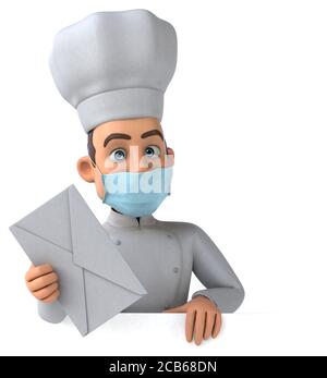Divertente personaggio dello chef fumetto con una maschera Foto Stock
