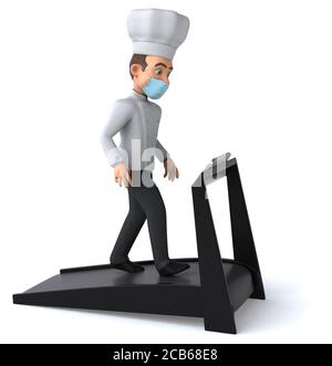 Divertente personaggio dello chef fumetto con una maschera Foto Stock