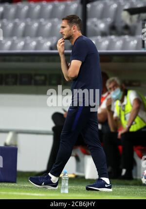 Monaco di Baviera, Germania, 8 agosto 2020, Frank LAMPARD, allenatore, teammanager Chelsea Sad nella partita della Champions League FC BAYERN MUENCHEN - FC CHELSEA in der 1.Bundesliga, Saison 2019/2020, © Peter Schatz / Alamy Stock Photos / Stefan Matzke/Sampics/Pool importante: NESSUNA VENDITA SECONDARIA (RI-) ENTRO 48 ore DOPO IL KICK-off nazionale e internazionale News-Agenzie SOLO per uso editoriale Foto Stock