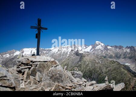 Ghiacciaio di Oberaare sopra il passo di grimsel sulle alpi svizzere Foto Stock