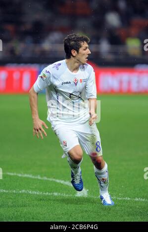 Milano Italia, 30 settembre 2012, Stadio 'SAN SIRO', Campionato Serious Football A 2012/2013, FC Inter - ACF Fiorentina : Stevan Jovetic in azione durante la partita Foto Stock