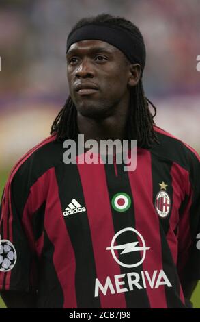 Milano Italia 16 settembre 2003, Stadio 'G.MEAZZA SAN SIRO', UEFA Champions League 2003/2004, AC Milan - FC Ajax: Clarence Seedorf prima della partita Foto Stock