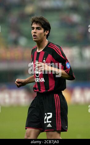 Milano Italia 16 settembre 2003, Stadio 'G.MEAZZA SAN SIRO', UEFA Champions League 2003/2004, AC Milan - FC Ajax: Kaka durante la partita Foto Stock