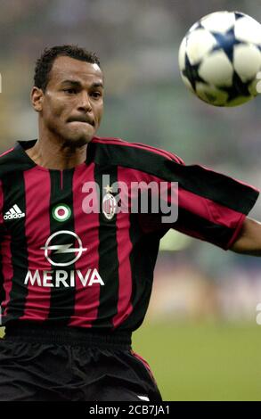 Milano Italia 16 settembre 2003, Stadio 'G.MEAZZA SAN SIRO', UEFA Champions League 2003/2004, AC Milan - FC Ajax: CAFU in azione durante la partita Foto Stock