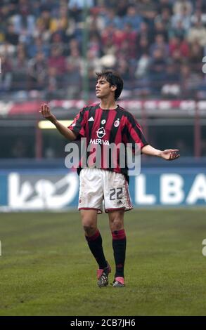 Milano Italia, 28 settembre 2003, 'G.MEAZZA SAN SIRO' Stadium, Serious Football Championship A 2003/2004, AC Milan - US Lecce : Kaka durante la partita Foto Stock