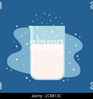 Illustrazione vettoriale del bicchiere. Vetreria da laboratorio chimico. Elemento di ritorno alla scuola. Illustrazione vettoriale delle attrezzature scientifiche Illustrazione Vettoriale