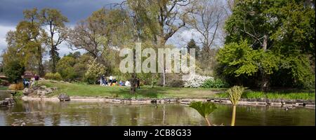 Cliveden House parco e lago Foto Stock