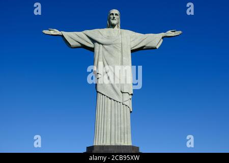 Brasile Rio de Janeiro - Monte Corcovado con la statua di Gesù Cristo Redentore - Cristo Redentore Foto Stock