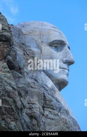 Profilo di George Washington al Mount Rushmore National Memorial Foto Stock