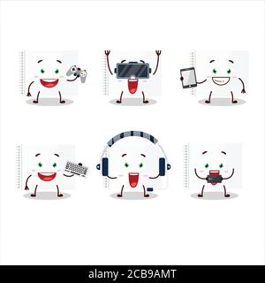 Disegno libro cartoon carattere sono giochi con vari cute emoticon Illustrazione Vettoriale