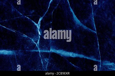 sfondo blu parete cracked texture rotto lastra di marmo, linee astratte pattern stressato sfondo Foto Stock