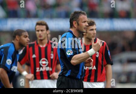 Milano Italia, 14 aprile 2006, Stadio 'SAN SIRO', Campionato Serious Football A 2005/2006, AC Milano - FC Inter: Sinisa Mihajlovic durante la partita Foto Stock