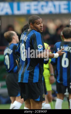 Milano Italia, 14 aprile 2006, Stadio 'SAN SIRO', Campionato Serious Football A 2005/2006, AC Milan - FC Inter: Adriano durante la partita Foto Stock