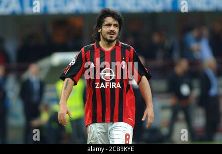 Milano Italia, 14 aprile 2006, Stadio 'SAN SIRO', Campionato Serious Football A 2005/2006, AC Milan - FC Inter: Gennaro Gattuso durante la partita Foto Stock