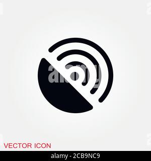 Icona dell'antenna. Antenna parabolica radar - icona vettore Illustrazione Vettoriale
