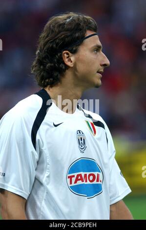 Milano Italia, 14 agosto 2005, Stadio 'SAN SIRO', Trofeo L.Berlusconi 2005 , AC Milan - FC Juventus : Zlatan Ibrahimovic prima della partita Foto Stock