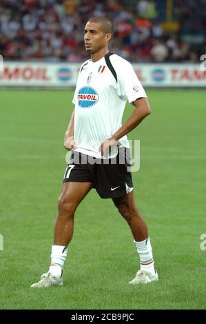 Milano Italia, 14 agosto 2005, Stadio 'SAN SIRO', Trofeo L.Berlusconi 2005 , AC Milan - FC Juventus : David Trezeguet prima della partita Foto Stock