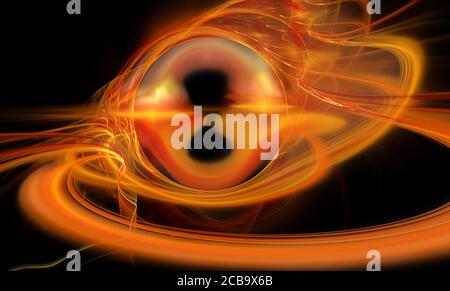 Frattali, un vortice astratto di fuoco in movimento Foto Stock
