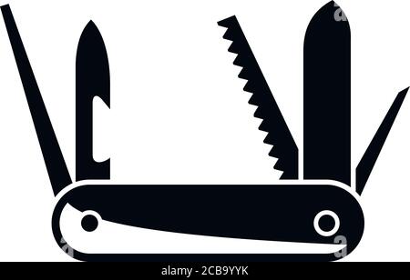 Icona del coltello di sopravvivenza. Semplice illustrazione dell'icona del vettore del coltello di sopravvivenza per il web design isolato su sfondo bianco Illustrazione Vettoriale