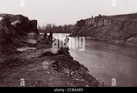 Dutch Gap Canal, 1865. Precedentemente attribuito a Mathew B. Brady. Foto Stock