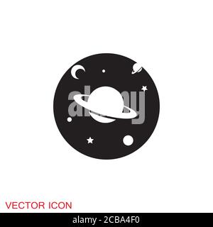 Icona spazio in stile piatto. Illustrazione vettoriale. Illustrazione Vettoriale