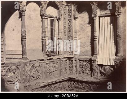 Zaragoza, patio de la Casa Conocida con el Nombre de los Infantes, 1860. Foto Stock
