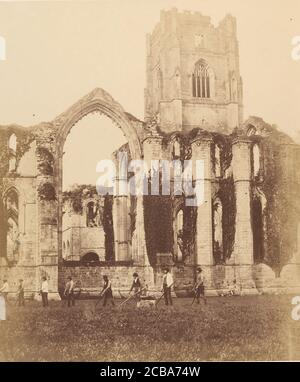 Fontane Abbey. East Window and Tower, 1850. Foto Stock