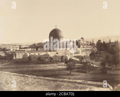 J e n. xe9;rusalam. Mosatea& xe9;e d'Omar, construite sur l'emplement su Temple de Salomon, 1860 o successivo. Foto Stock