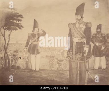 [Una rivista persiana in un dipinto che un tempo apparteneva ad Ardeshir Mirza, zio del re.], 1840-60. Foto Stock