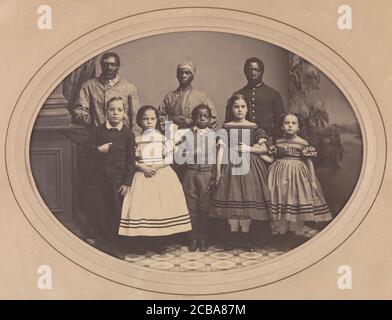 Schiavi emancipati portati dalla Louisiana dal colonnello George H. Banks, dicembre 1863. Foto Stock