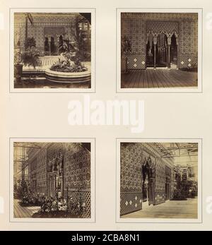 [Facciata della Corte dell'Alhambra verso la navata; ingresso alla Corte dell'Alhambra; vista laterale della Corte dell'Alhambra; Corte dell'Alhambra verso nord], ca. 1859. Foto Stock