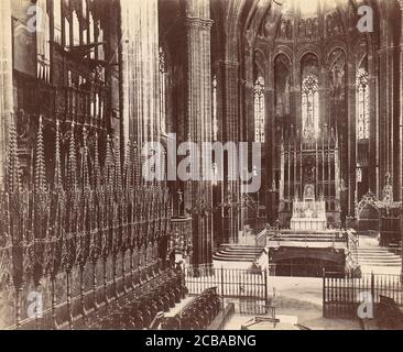 Cathderal di Barcellona, 1880-90s. La Cattedrale della Santa Croce e Santa Eulalia è la cattedrale gotica e sede dell'arcivescovo di Barcellona, Catalogna, Spagna. Foto Stock