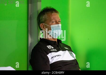 01-08-2020: Sport : Groningen vs Heracles Almelo Heracles Almelo allenatore Frank Wormuth con un facemark durante la partita amichevole FC Groningen vs Hera Foto Stock