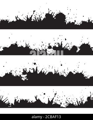 Bordo grunge senza cuciture con schizzi e gocce per progettare composizione, cornici, striscioni e la tua creatività Illustrazione Vettoriale