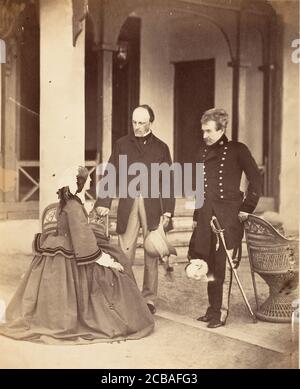 La contessa Canning, il conte Canning, G.G. e il Signore Clyde C.in C., Simla, 1860. Foto Stock